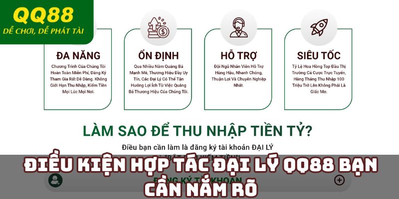 Điều kiện hợp tác đại lý QQ88 bạn cần nắm rõ